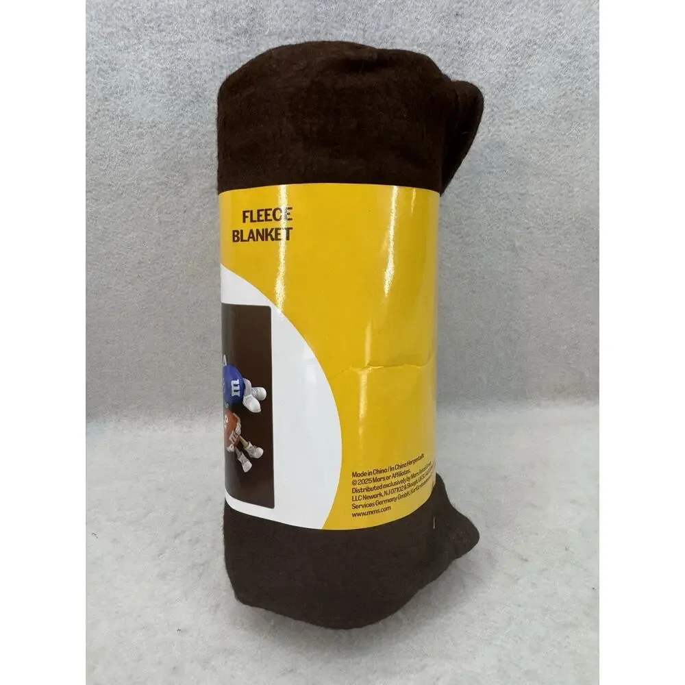Brand New M&M's Fleece Throw Blanket 50”x60” Brown
